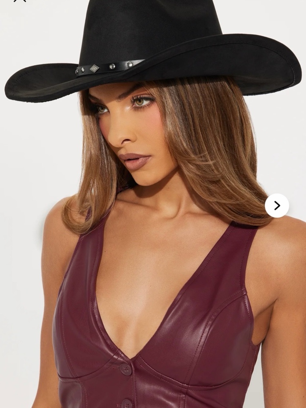 Fashion Nova Black Studded Western Cowboy Hat